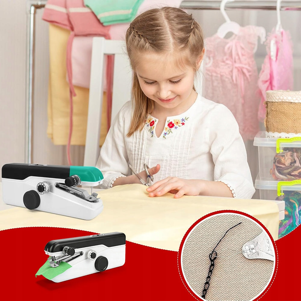 MINI ELECTRIC SEWING MACHINE HIGH QUALITY WHITE + SEWING SET Manufacturer code FHSM-520