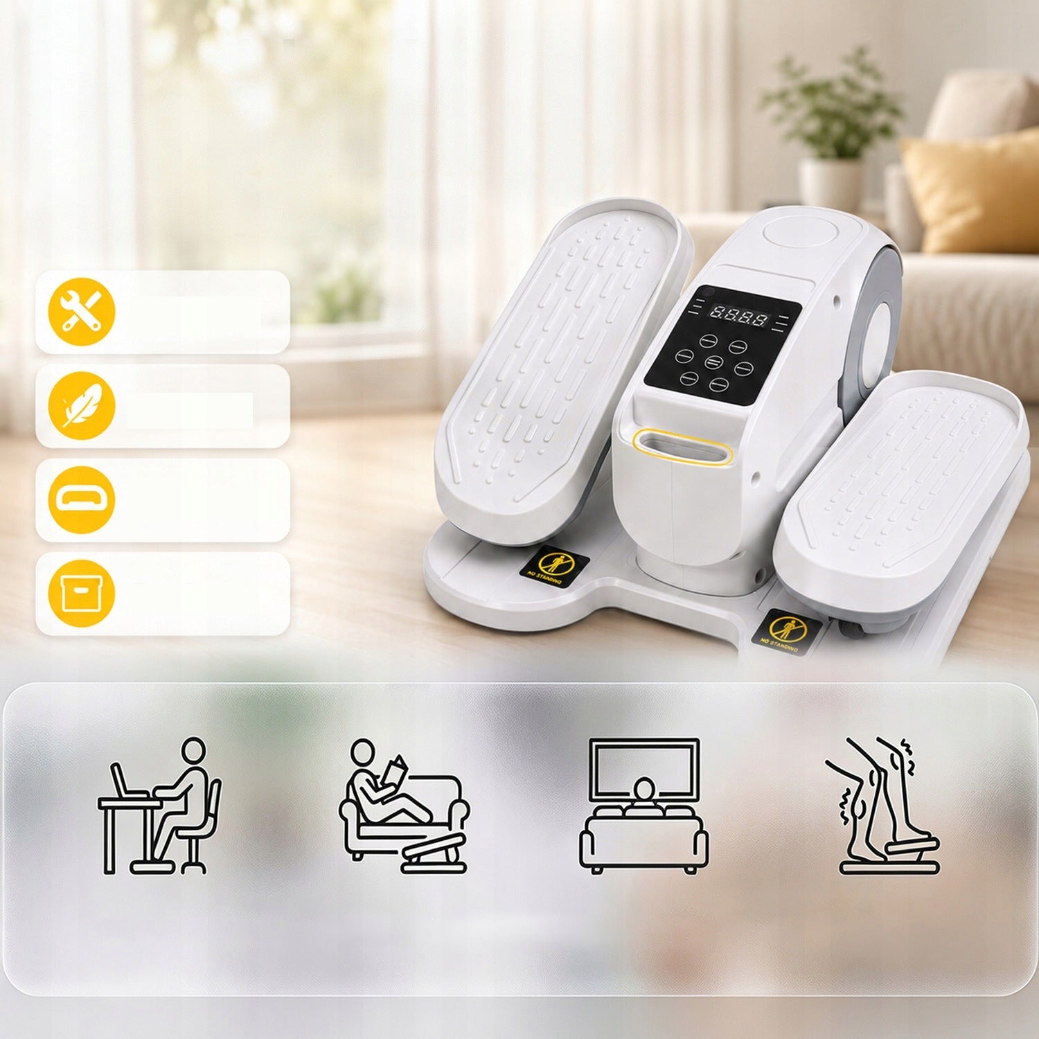 MINI ELLIPTICAL CROSS TRAINER ELECTRIC ELLIPTICAL TRAINER 12 GEARS LCD SENIOR WOMEN Packaging status original