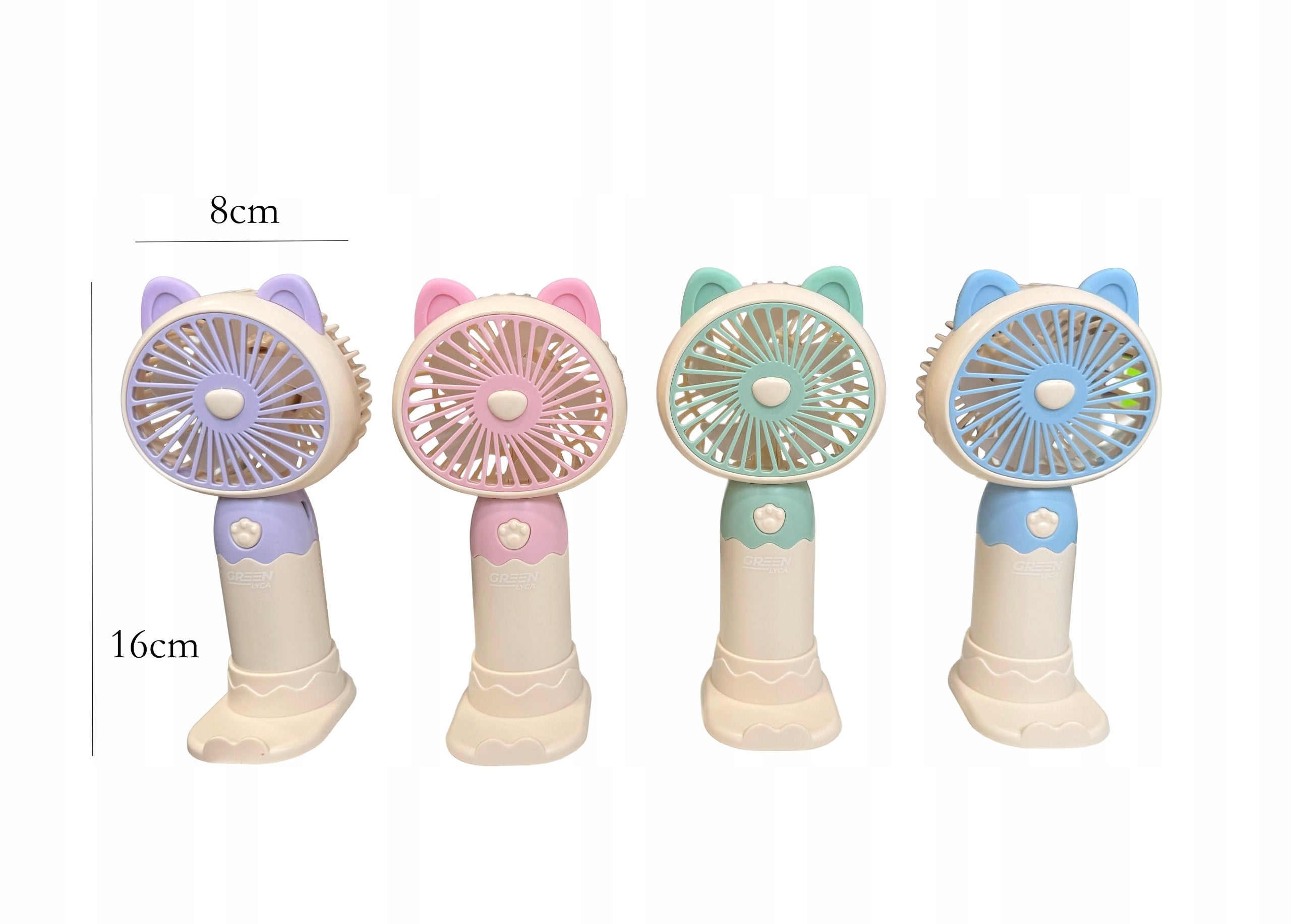 MINI FAN HANDHELD DESK PHONE STAND USB PORTABLE WITH EARS Brand INA