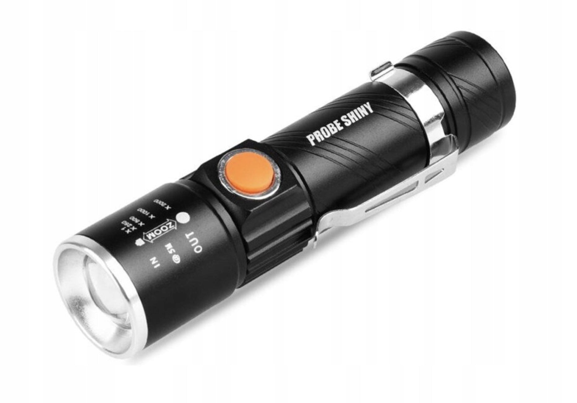 MINI FLASHLIGHT LED DIODE RECHARGEABLE USB ZOOM POWERFUL