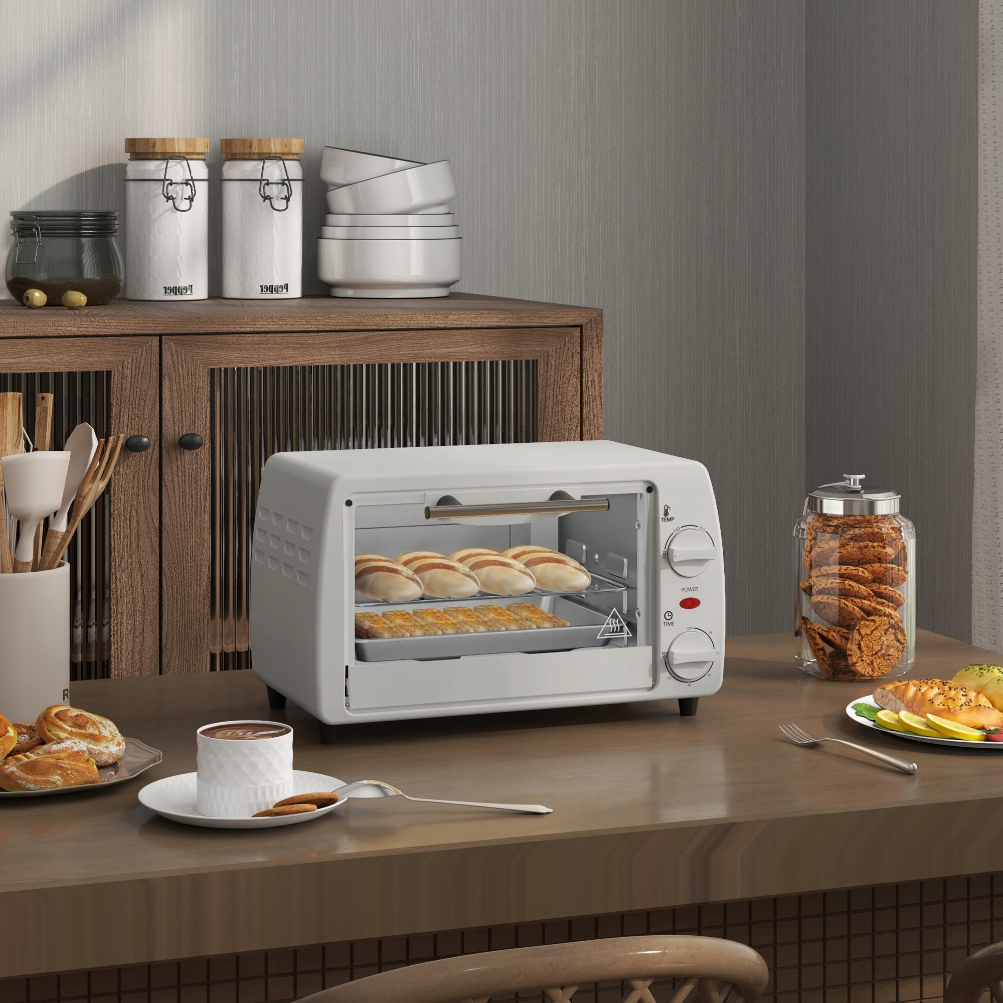 MINI FREESTANDING ELECTRIC OVEN WITH TEMPERATURE CONTROL 10 L 750 W Model Mini piekarnik
