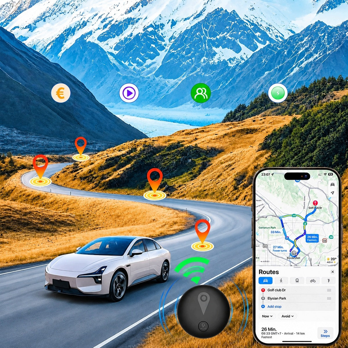 MINI GPS LOCATOR WITHOUT SUBSCRIPTION TRACKING CHILD BIKE CAR Model 4016707175978
