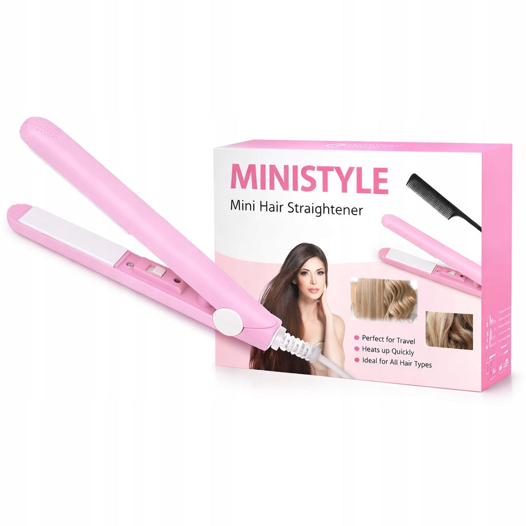 MINI HAIR STRAIGHTENER TRAVEL SMALL PINK MINISTYLE