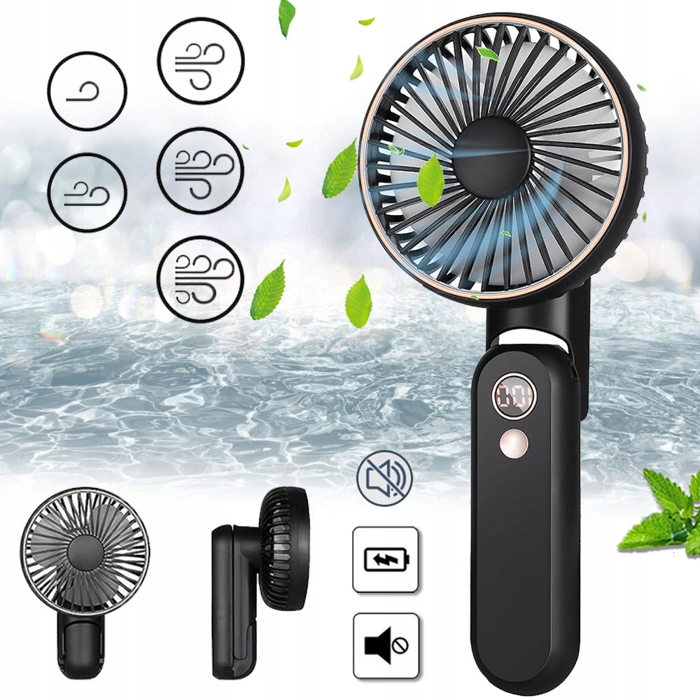 MINI HANDHELD FAN 5 WIND SPEED MODES WITH LED DISPLAY Brand no brand