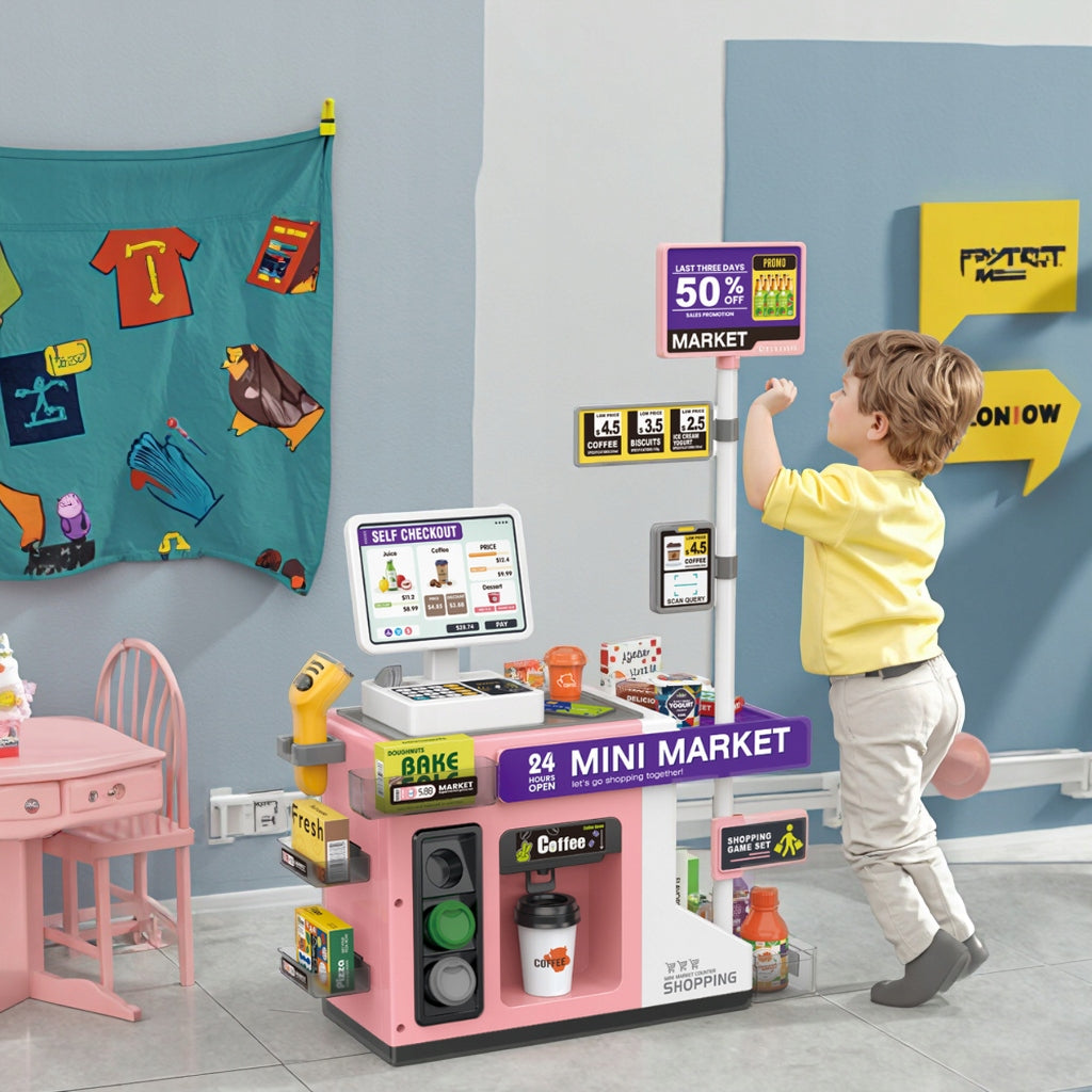 MINI MARKET FOR CHILDREN SHOP 24H CASH REGISTER FUN SCANNER AKCESORIA Brand no brand