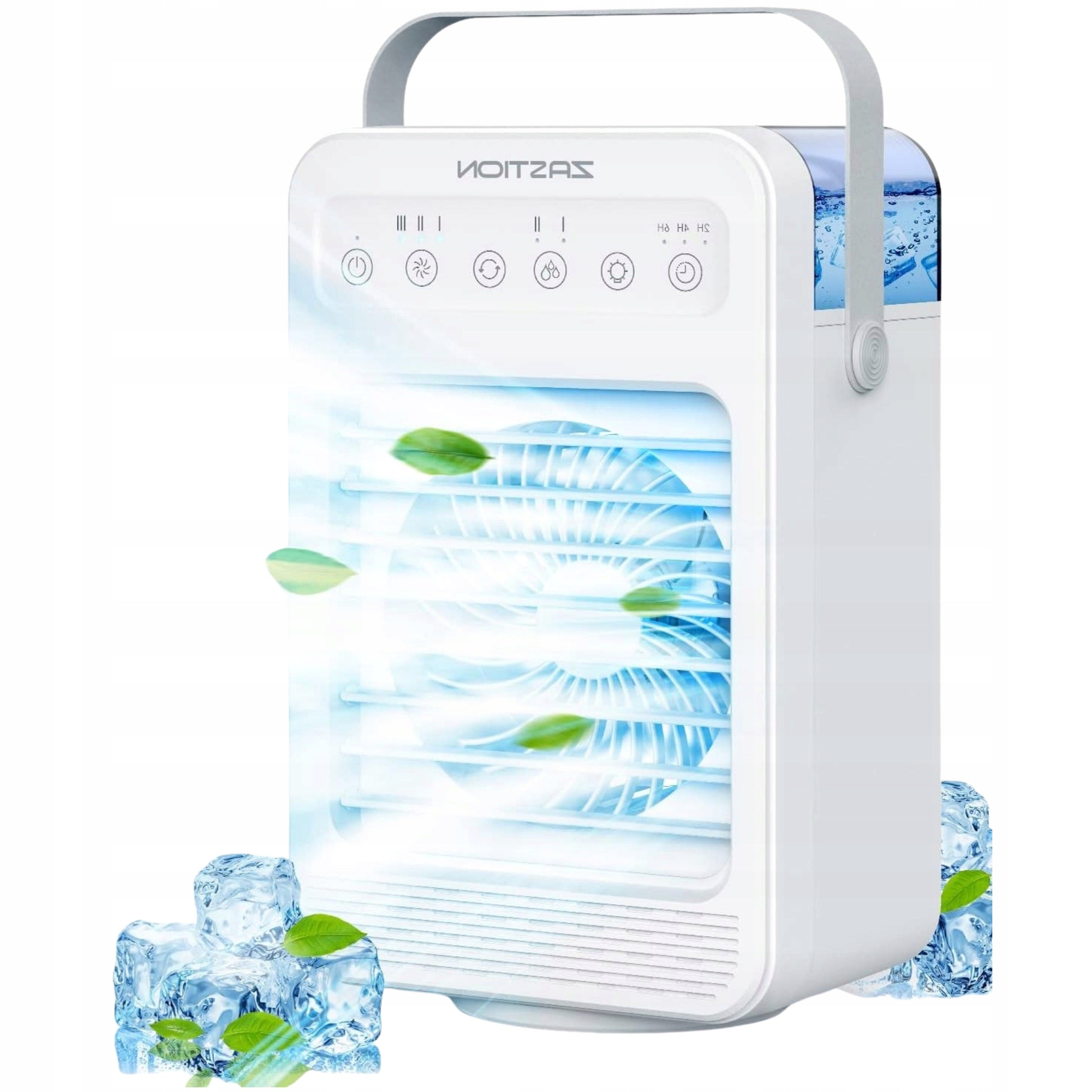 MINI Mobile Air Conditioner Portable 4in1 Cools Moisturize White ZASTION F2