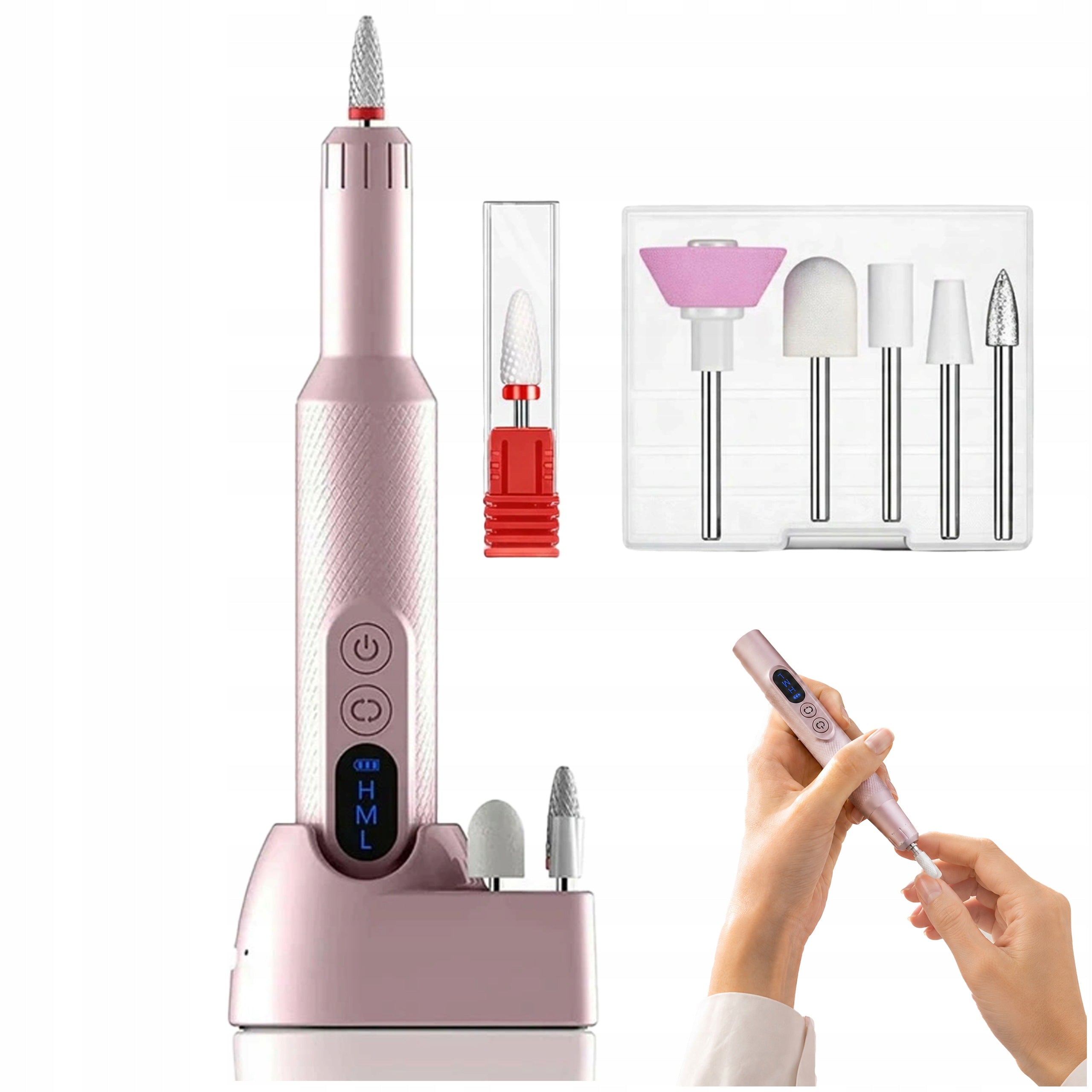 MINI NAIL MILLING MACHINE 18 000 RPM – 6 CUTTERS + CHARGING STATION