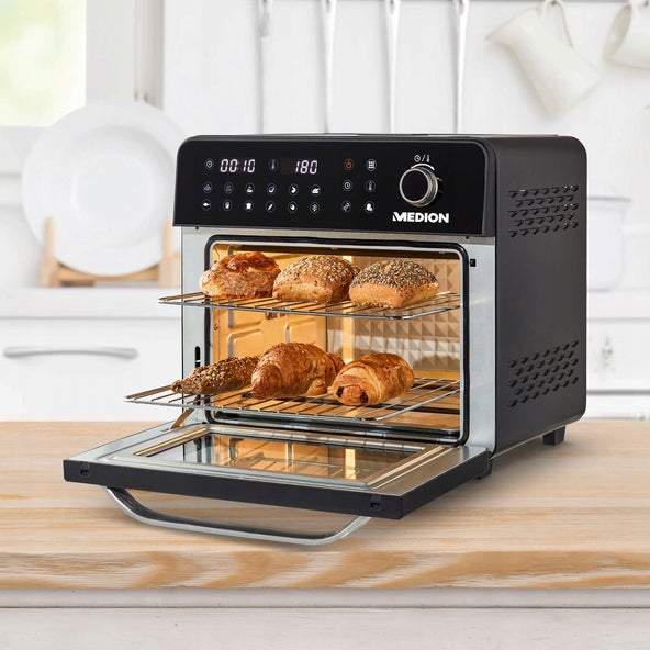 MINI OVEN 23l MEDION 1700W 230°C 12 programs TIMER SPIT SKEWERS Manufacturer code MD 10974