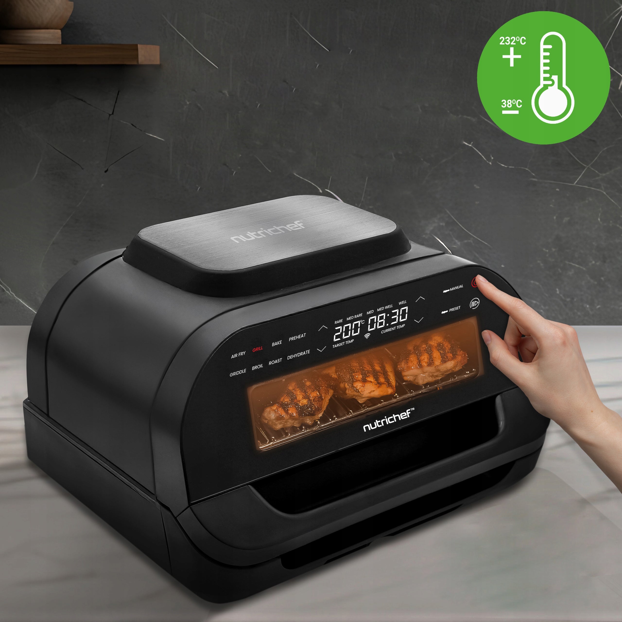 MINI OVEN GRILL ELECTRIC AIR FRYER NON-FAT AIR FRYER Power 2900 W