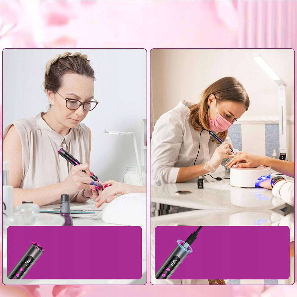 MINI PEN WIRELESS NAIL MILLING MACHINE For Manicure and Pedicure + CUTTERS Brand no brand