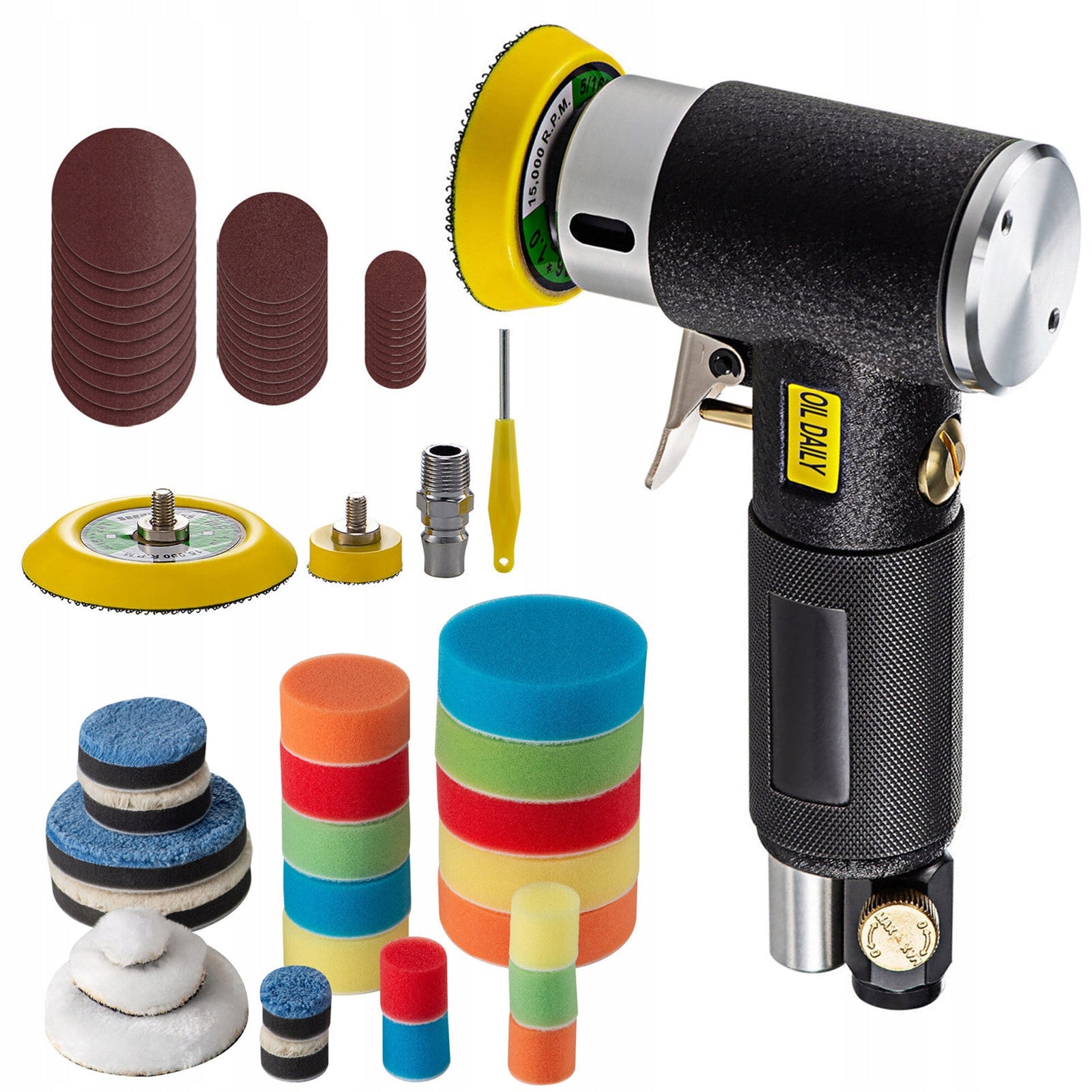 MINI PNEUMATIC POLISHER ECCENTRIC GRINDER 25/50/75MM POLISHER SET Power supply rechargeable battery