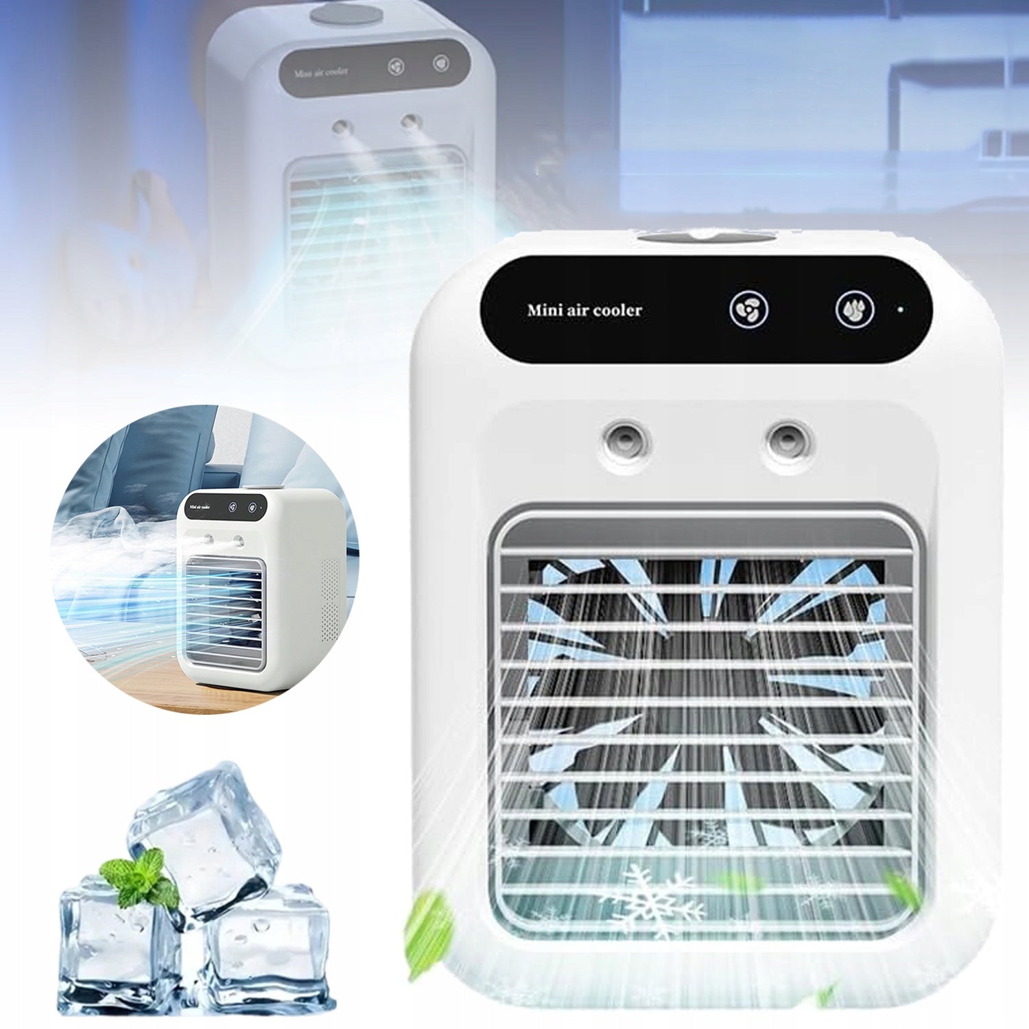 MINI PORTABLE AIR CONDITIONER, 500ML TANK, FOR OFFICE AND BEDROOM
