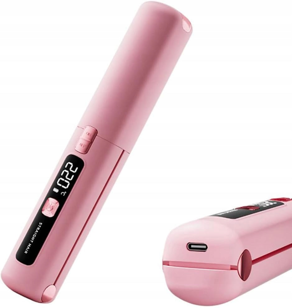 MINI PORTABLE TRAVEL STRAIGHTENER, 6 ADJUSTABLE TEMPERATURES, 2 IN 1, 3,7 V Model bezprzewodowa prostownica