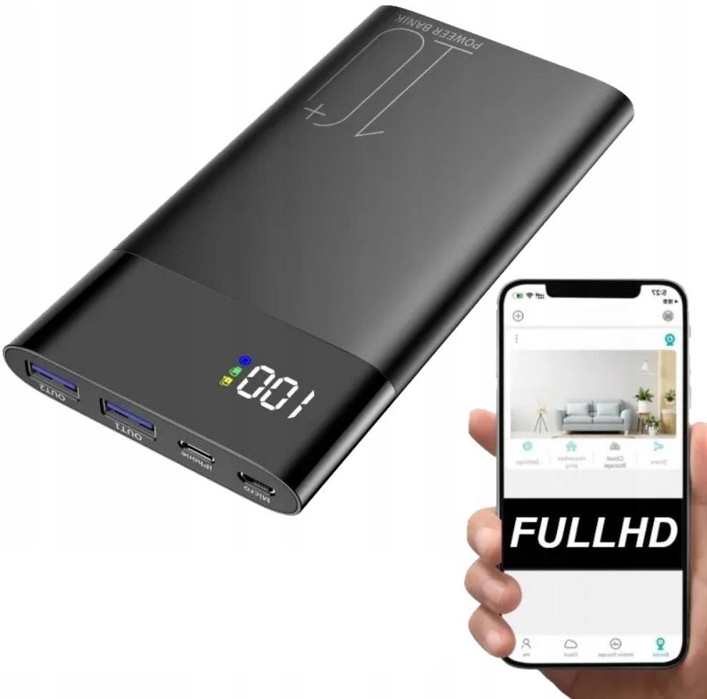 MINI POWERBANK CAMERA 10000MAH HIDDEN SPY INFRARED FULL HD WIFI