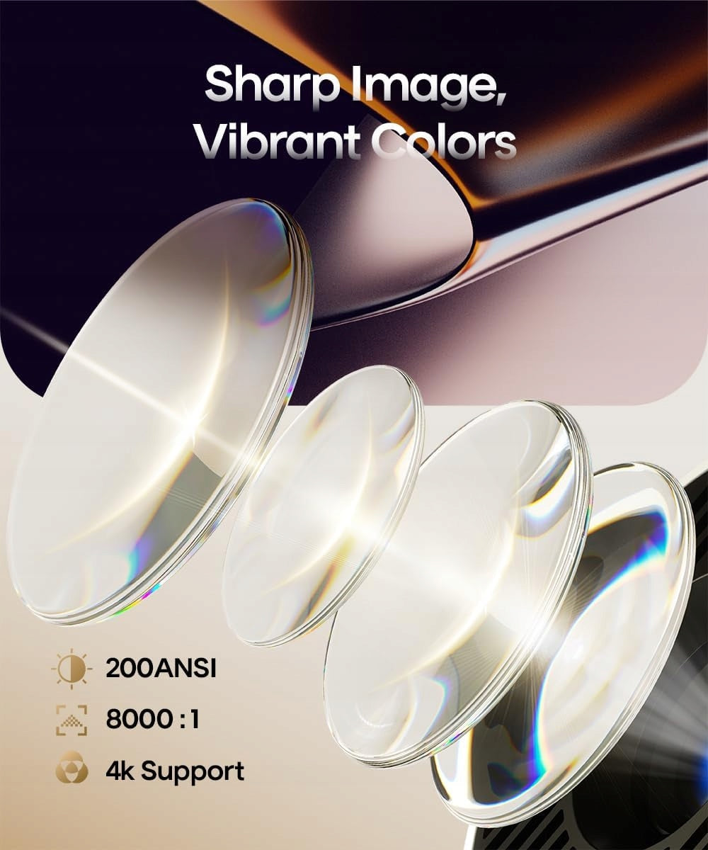 MINI PROJECTOR SMART TV 4K WiFi 6 BT 180° 200" LED Packaging status original