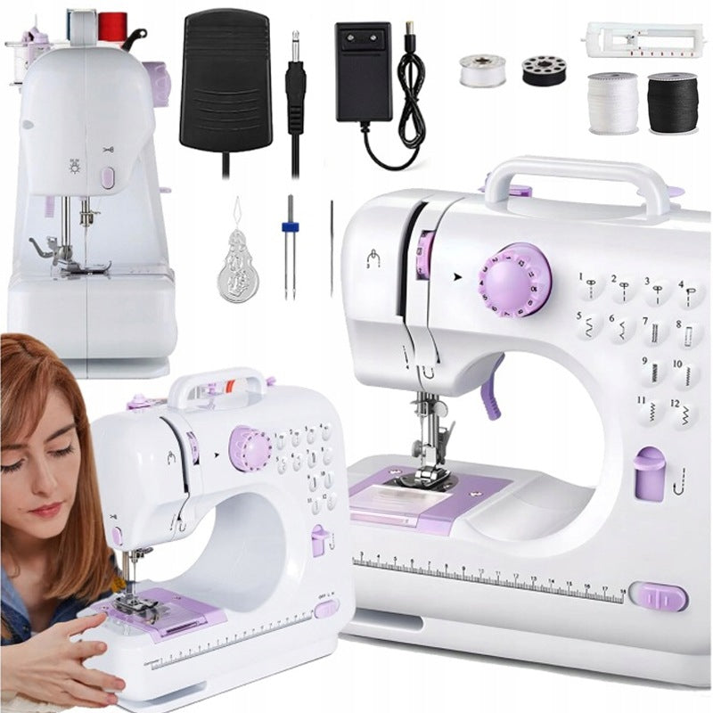 MINI SEWING MACHINE PORTABLE 12 TYPES OF LED STITCHES SPEED ADJUSTMENT