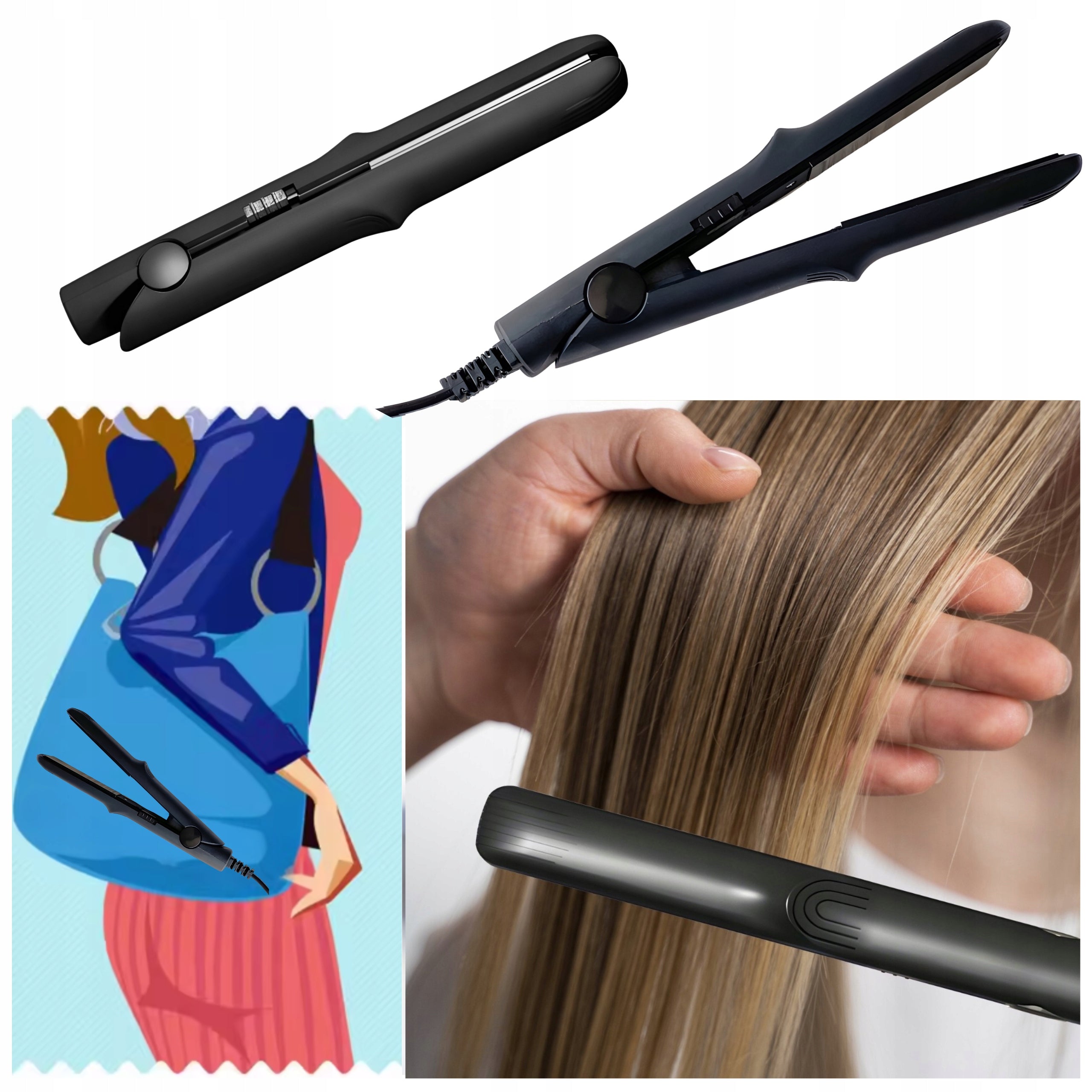 MINI SMALL STRAIGHTENER TRAVEL CURLING IRON TOURIST CERAMIC QUICKLY HEATS UP Packaging status original