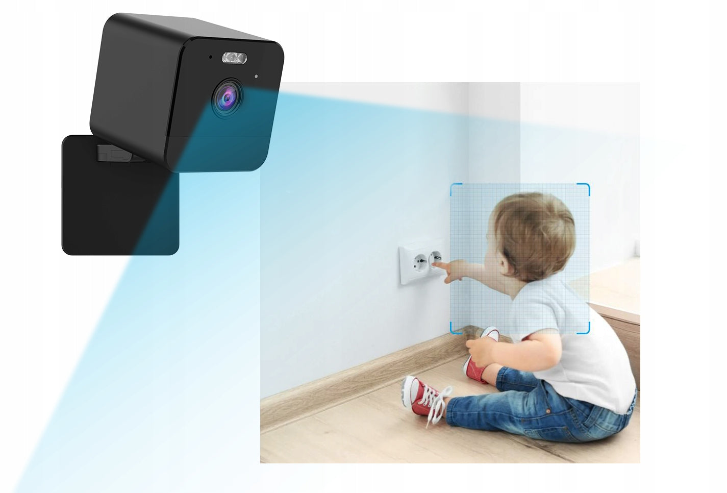 MINI SMART WIFI IP CAMERA 3MPx 2304*1296 FULL HD BLACK SMALL SPY Product weight with unit packaging 0.3 kg