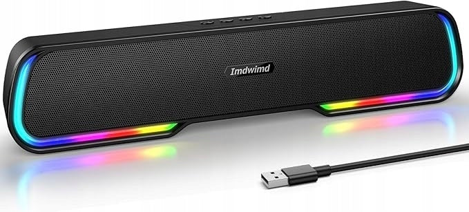 MINI SOUNDBAR RGB ELEGIANT SR200 6W 2.0 LED AUX USB Gaming Brand no brand