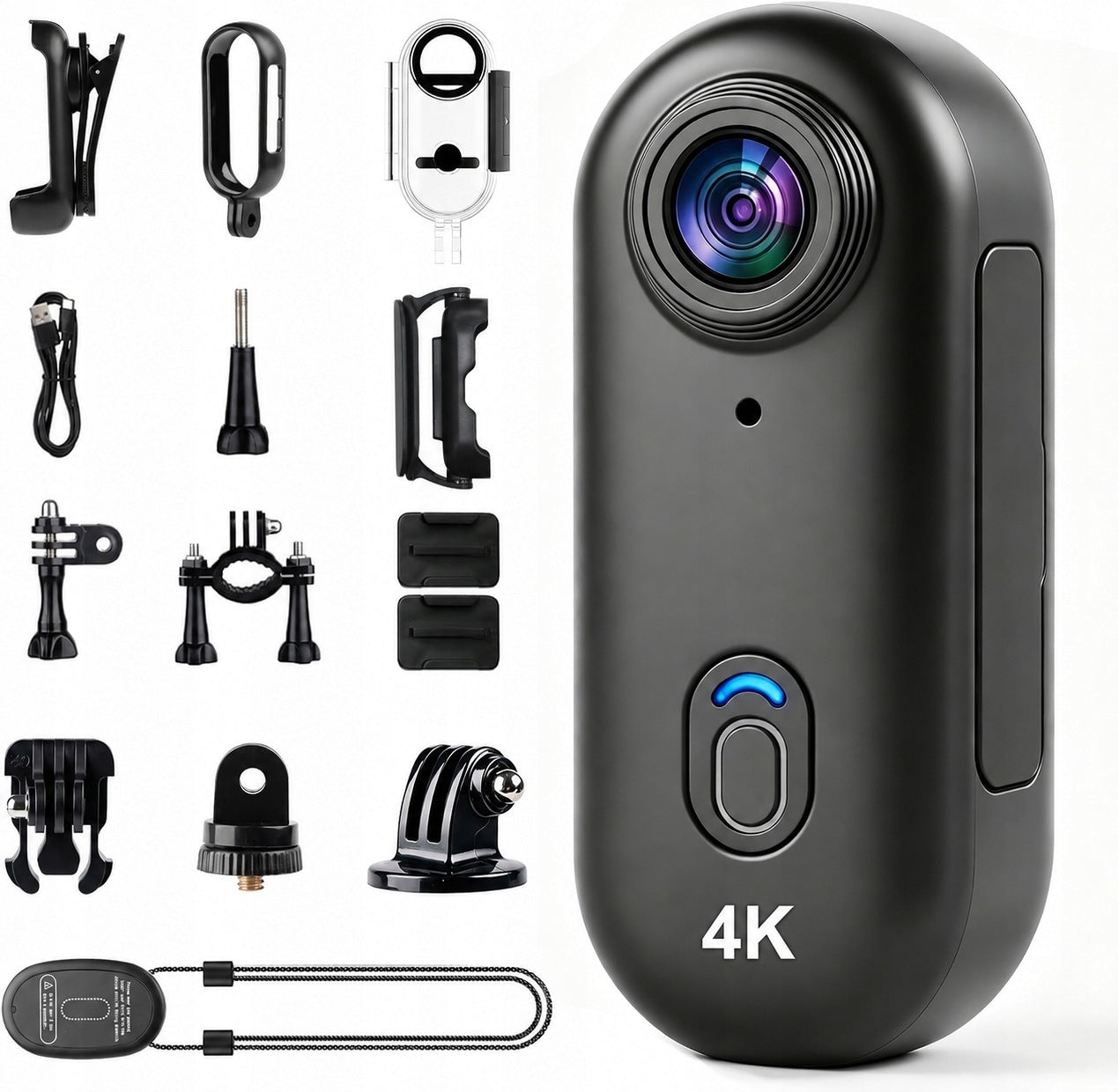 MINI SPORTS CAMERA WiFi 4K WATERPROOF MAGNETIC + ACCESSORY SET PRO