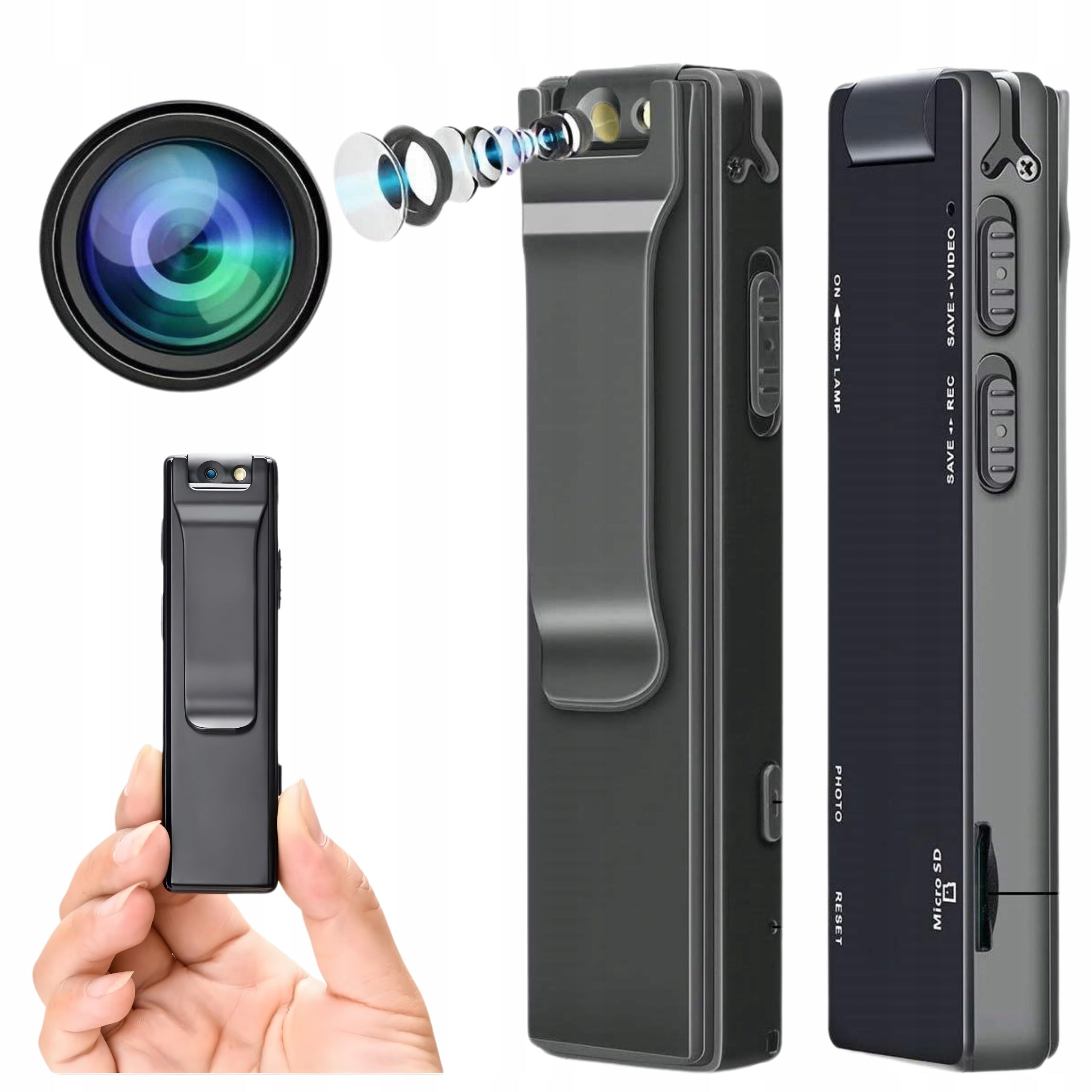 MINI SPY CAMERA MOTION DETECTION MAGNET 90 DEGREE FULLHD + VOICE RECORDER