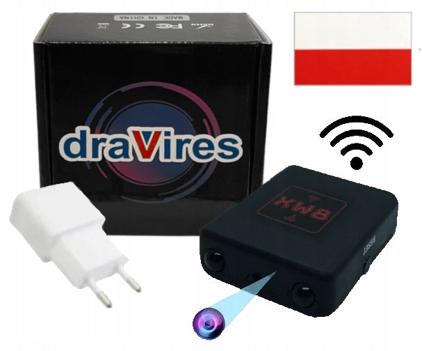 MINI SPY CAMERA draVires IP WIFI HD HIDDEN DETECTION + sticker
