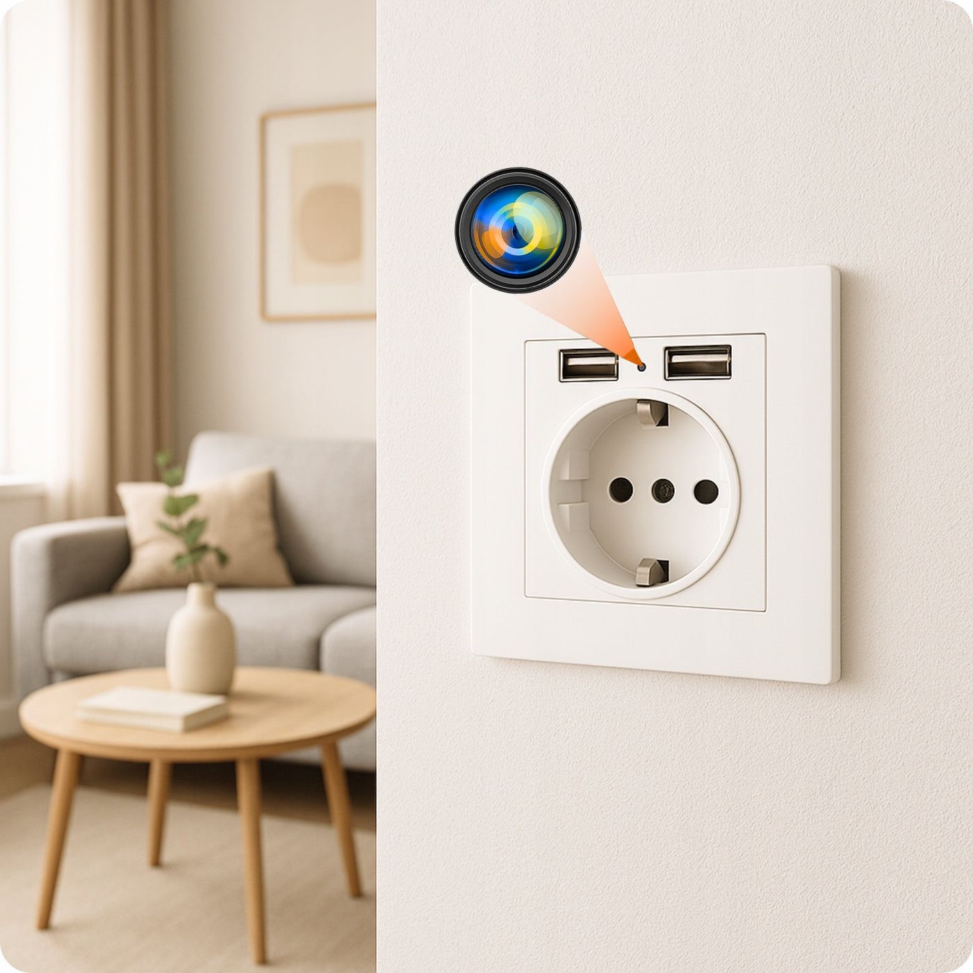 MINI SPY WIFI CAMERA HIDDEN IN ANDROID SOCKET REMOTE MOTION VIEW Packaging status original