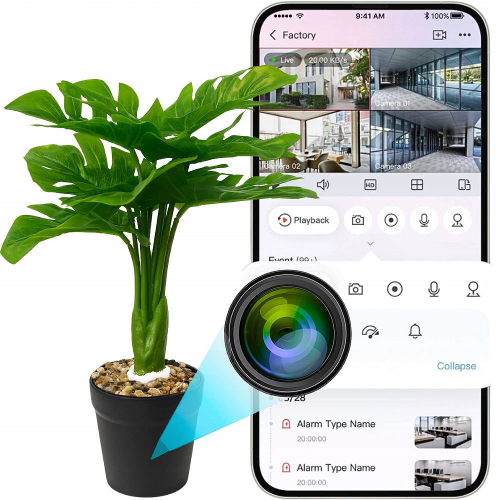 MINI SPY WIFI CAMERA HIDDEN IN POT ANDROID REMOTE VIEWING
