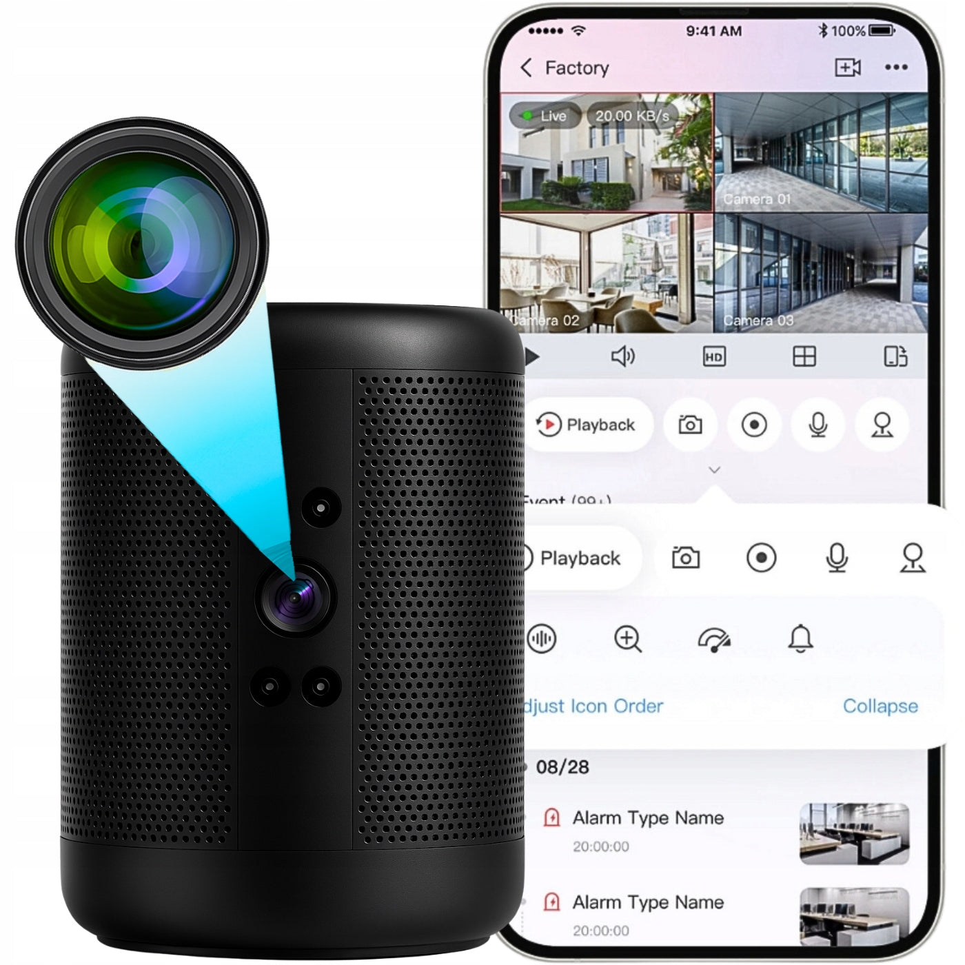 MINI SPY WIFI CAMERA IN SPEAKER MOTION SENSOR PREVIEW ON PHONE