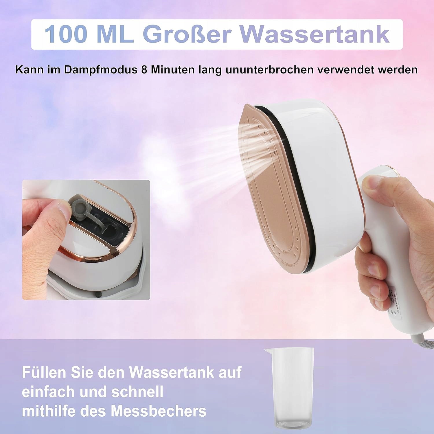 MINI STEAM IRON TRAVEL HANDHELD FOLDING 1000W PORTABLE WHITE FOR HOME TRIP Brand no brand