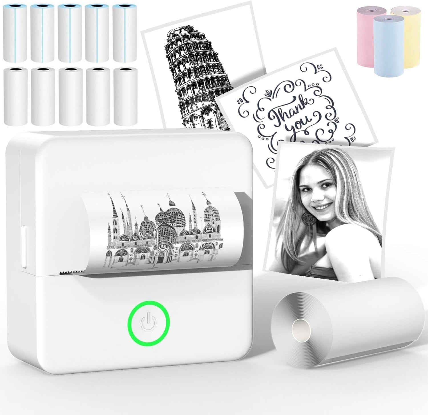 MINI THERMAL PRINTER FOR PHOTOS OF NOTES 13 ROLLS