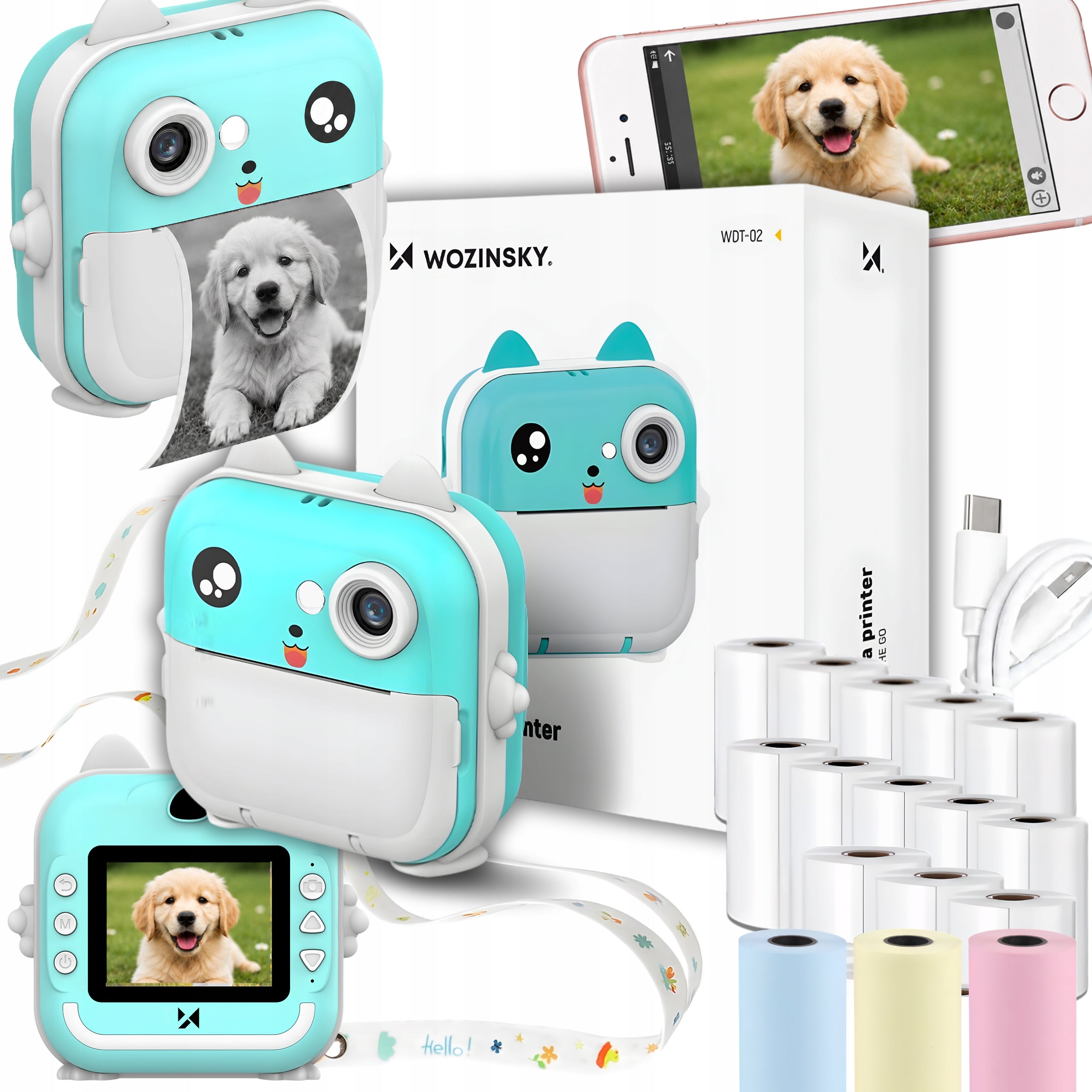 MINI THERMAL PRINTER PRINT CAMERA 16 ROLLS CHILD'S DAY