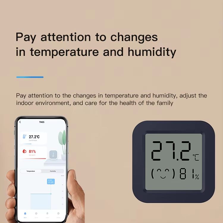 MINI Thermometer Humidity Temperature Sensor TUYA SMART LIFE LCD Bluetooth Batteries included yes
