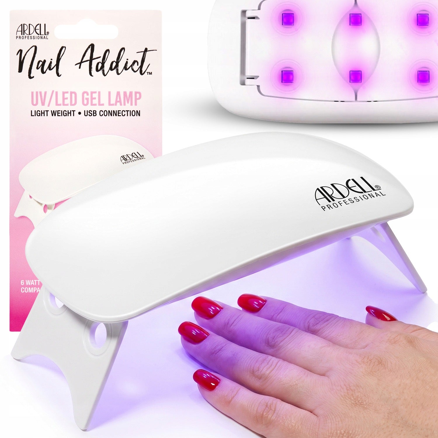 MINI UV LED LAMP FOR NAILS MANICURE HYBRID GELS USB 2 MODES TIMER 6W