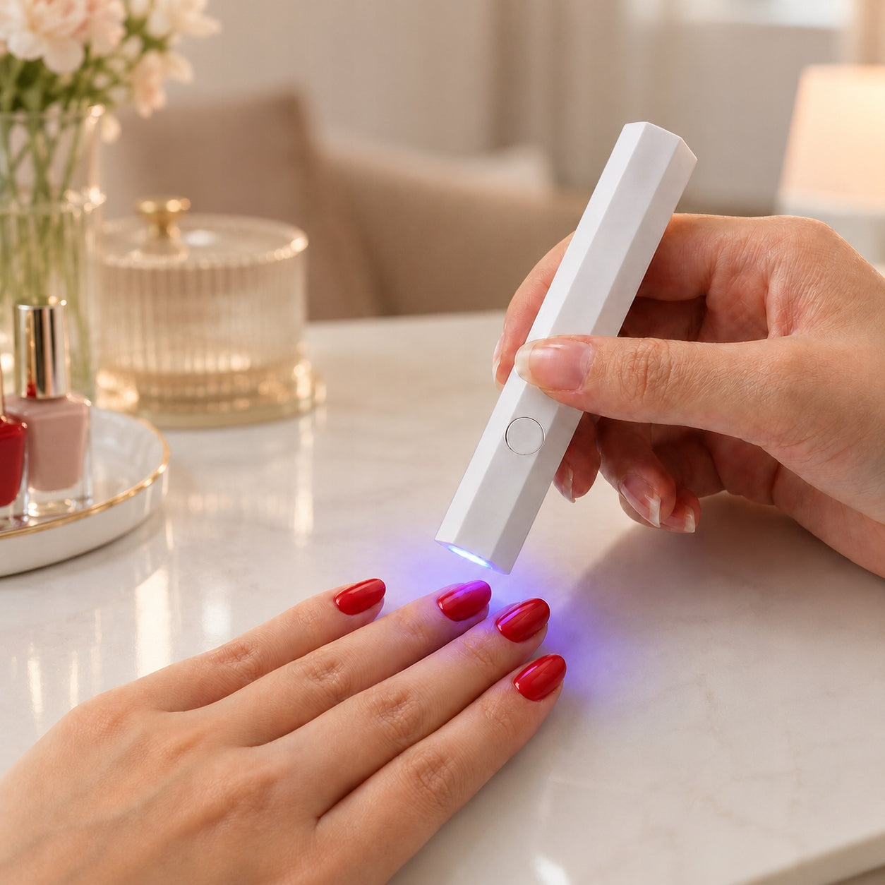 MINI UV LED NAIL LAMP WIRELESS RECHARGEABLE USB TIMER WHITE Brand no brand