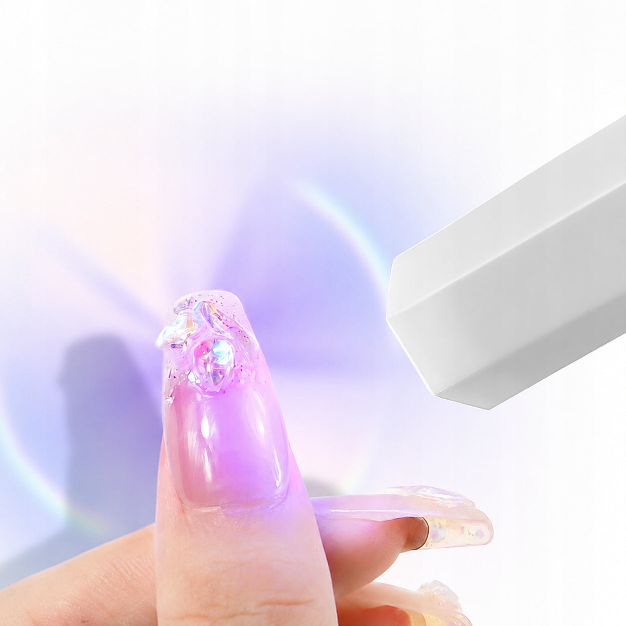 MINI UV LED NAIL LAMP WIRELESS RECHARGEABLE USB TIMER WHITE Packaging status original