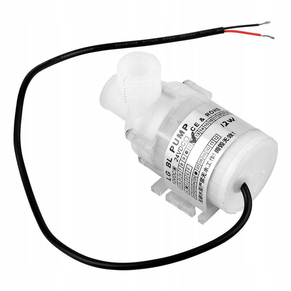 MINI WATER PUMP QUIET DC 12V 12W 7,5 L/m WHITE BRUSHLESS