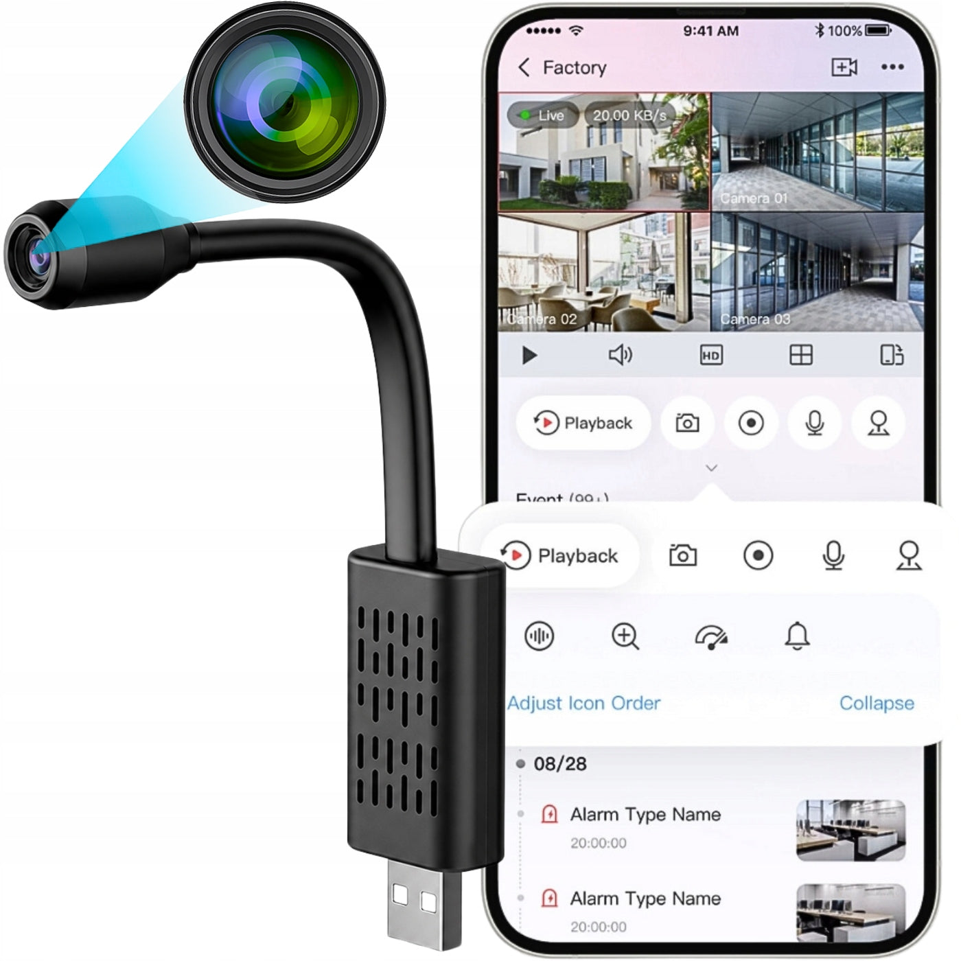 MINI WIFI CAMERA SPY HIDDEN USB ANDROID REMOTE MOTION DETECTOR PREVIEW