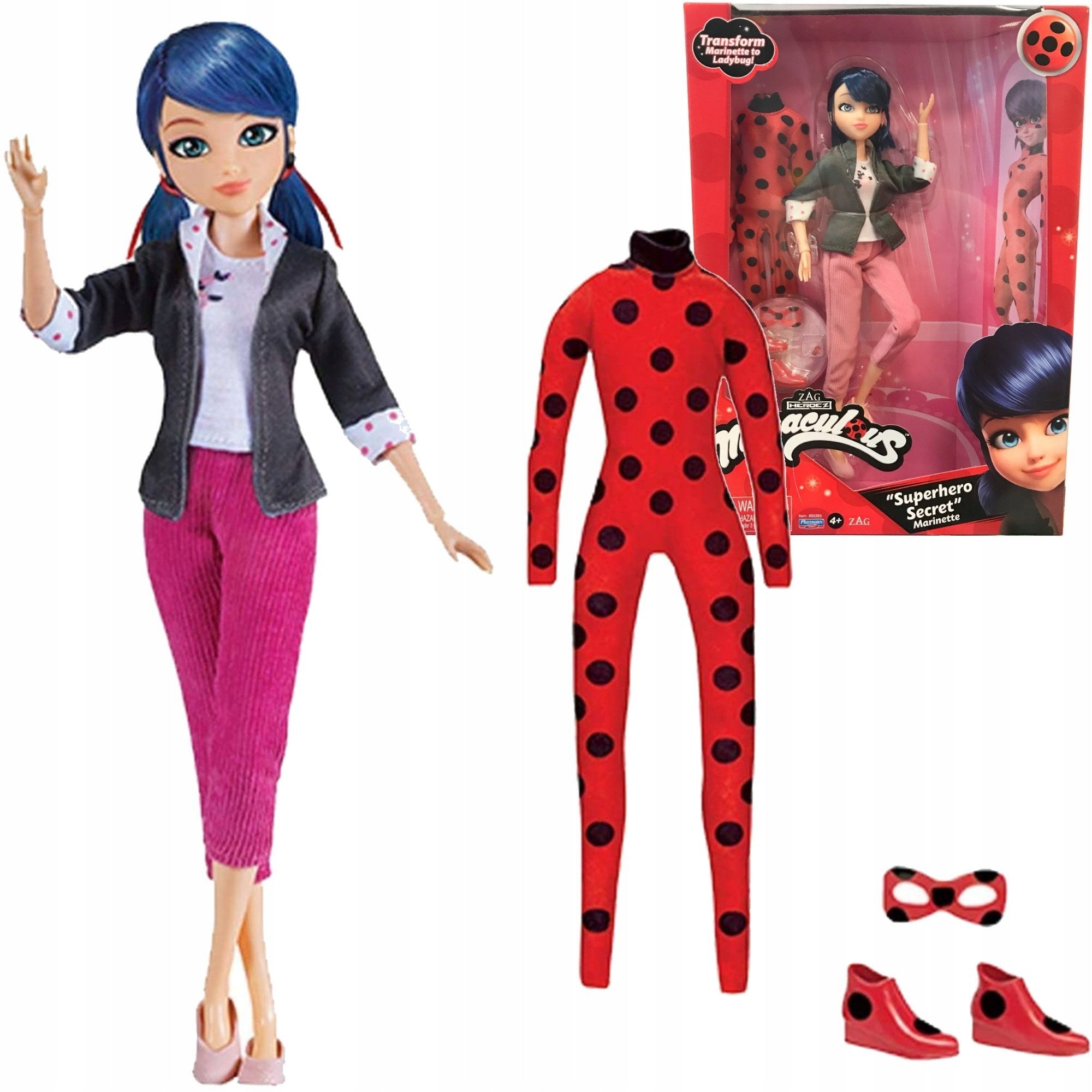 MIRACULOUS LADYBUG AND BLACK CAT MARINETTE DOLL LADYBUG OUTFIT ACCESSORIES