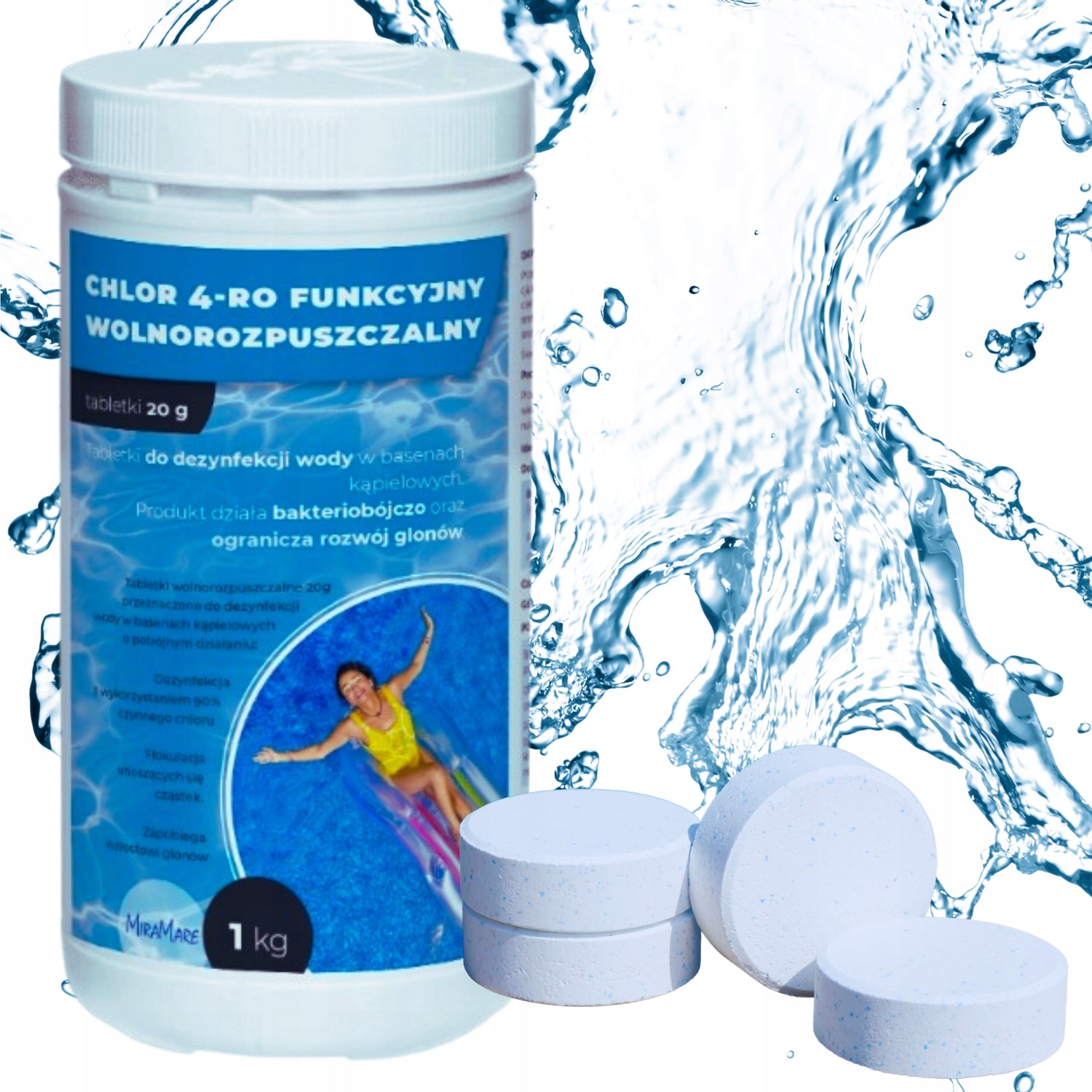 MIRAMARE former MARINA Chlor 4-ro functional slow-dissolving tablets 20g/1kg Brand MIRAMARE