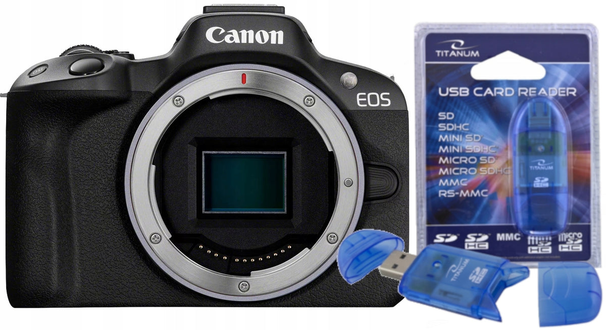 MIRRORLESS CAMERA CANON EOS R50 BODY WITHOUT LENS + CARD READER
