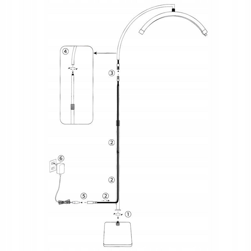 MITOYA LED MĚSÍČNÍ SVĚTLO 2700-5600K, kosmetická lampa na stativu [Černá] Brand MITOYA