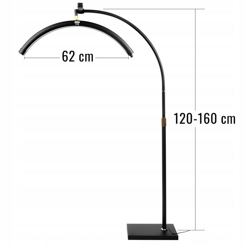 MITOYA LED MĚSÍČNÍ SVĚTLO 2700-5600K, kosmetická lampa na stativu [Černá]