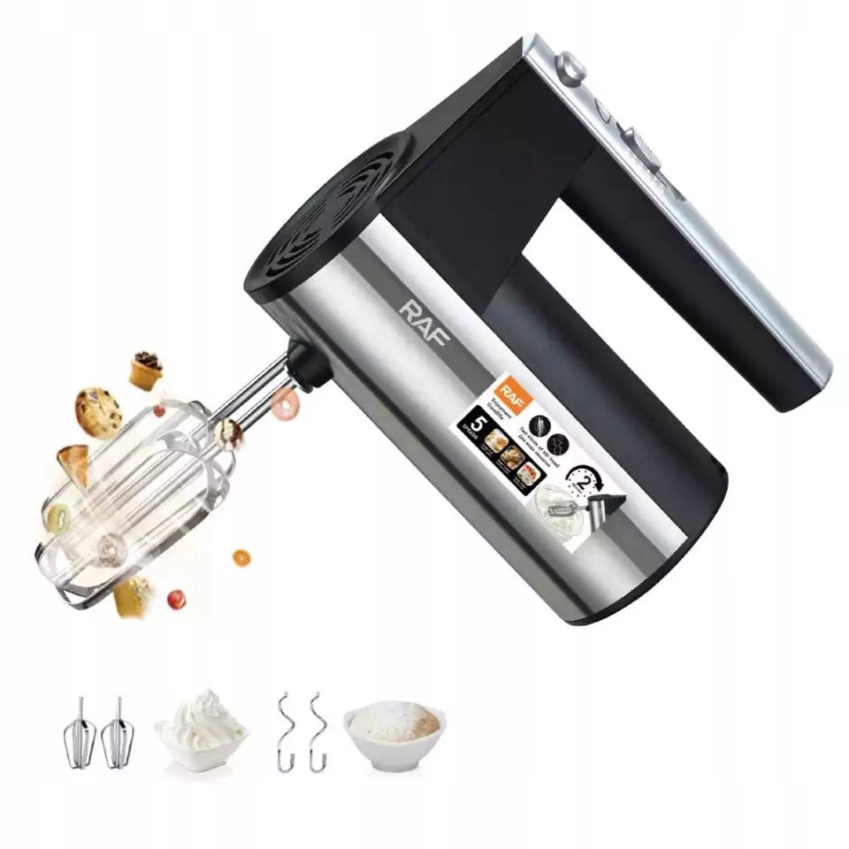 MIXER HANDHELD FOOD PROCESSOR 800W TURBO 5 GEAR REEF SILVER WITH STAND Packaging status original