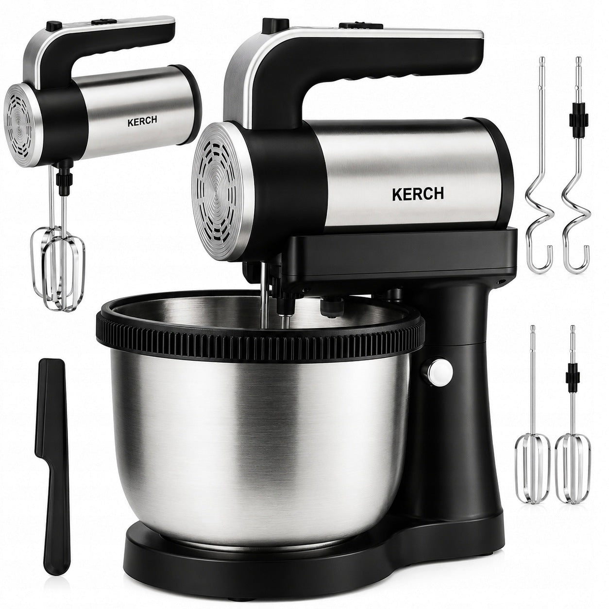 MIXER WITH ROTARY BOWL FOOD PROCESSOR KERCH SIMPLE 800W +ACCESSORIES