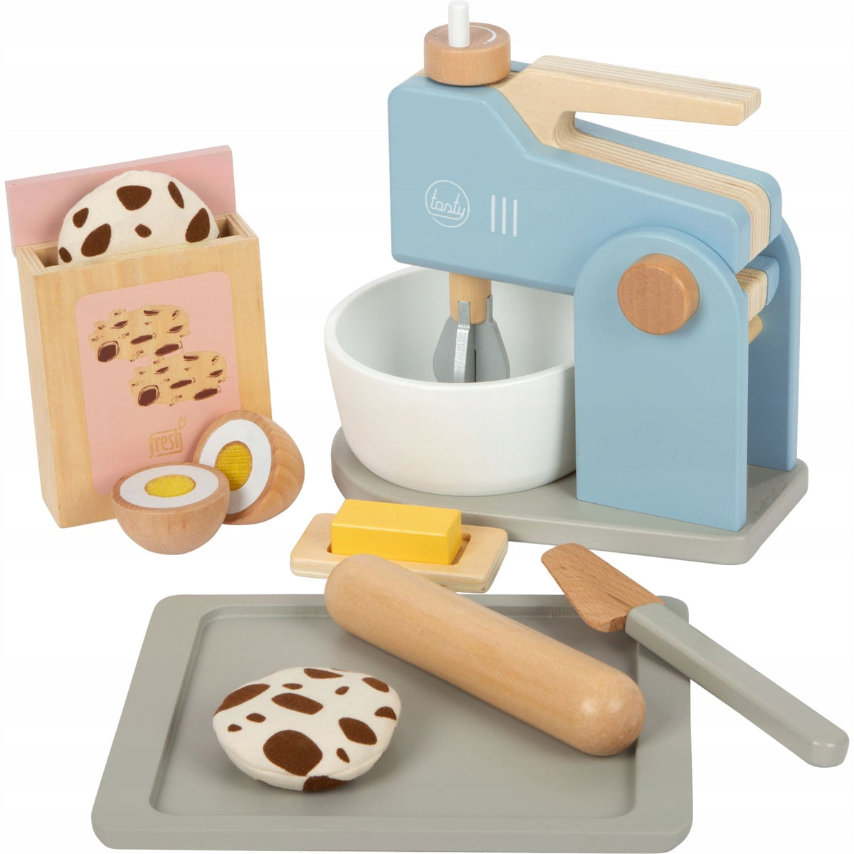 MIXER with bowl + ACCESSORIES wood FUN COOKING
