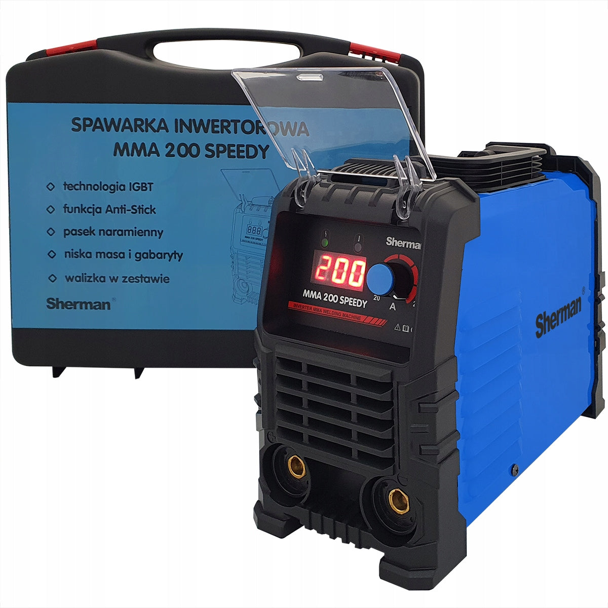 MMA 200 SPEEDY inverter welder with Sherman suitcase Packaging status original