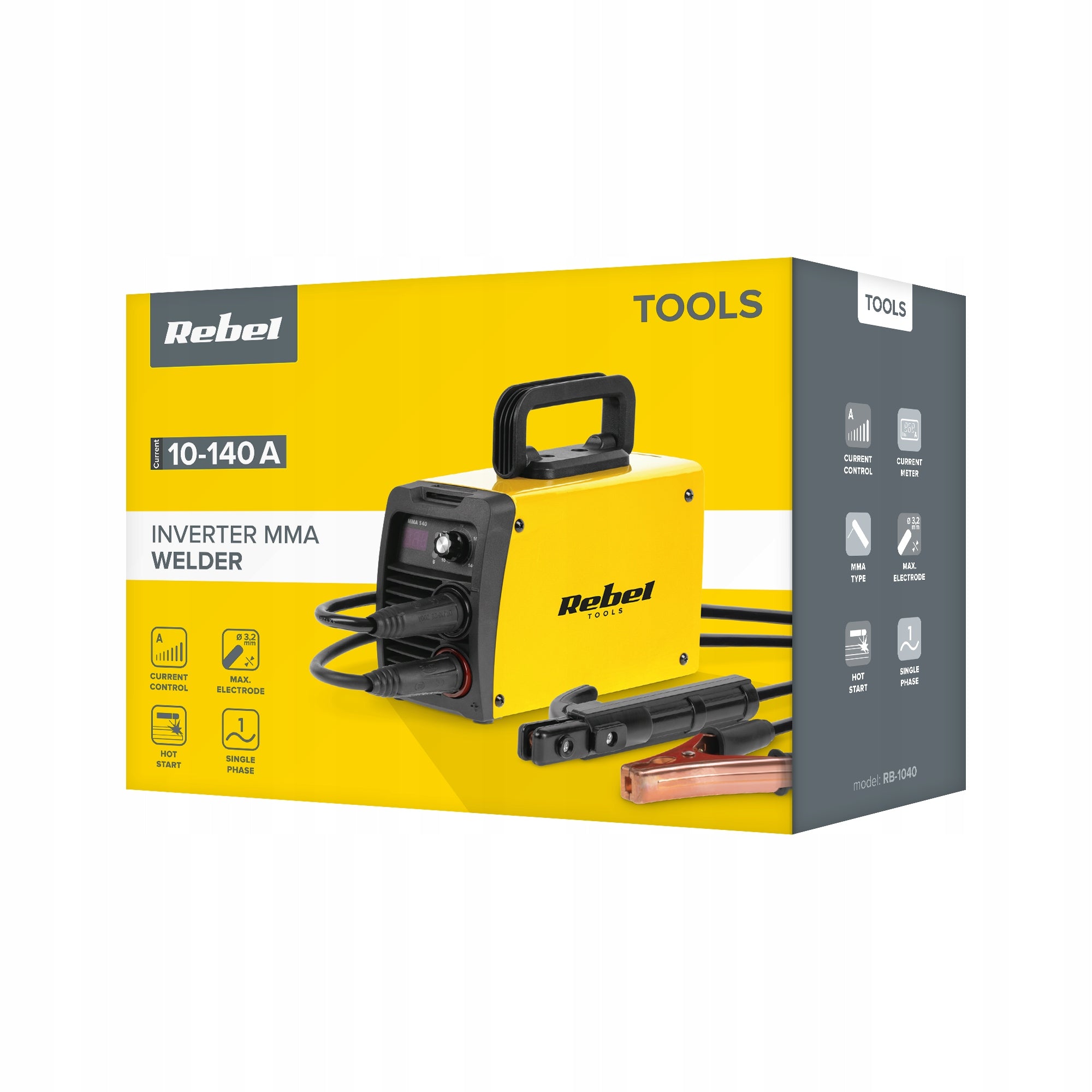 MMA Rebel compact 140A LED inverter welder Supply voltage (V) 230