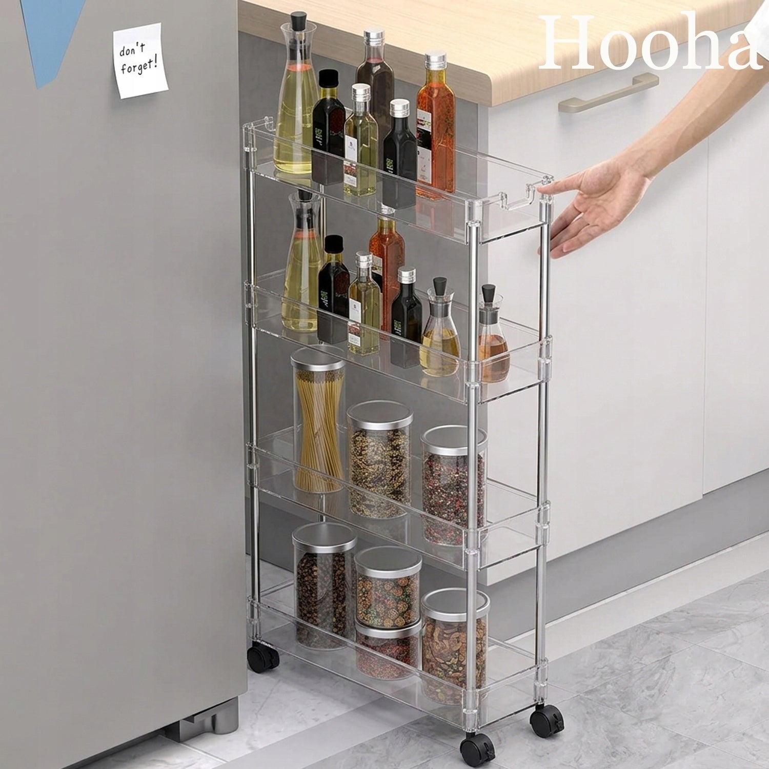 MOBILE BATHROOM CABINET KITCHEN BOOKCASE NARROW 12CM ON WHEELS SHELF 4 TIER Packaging status original