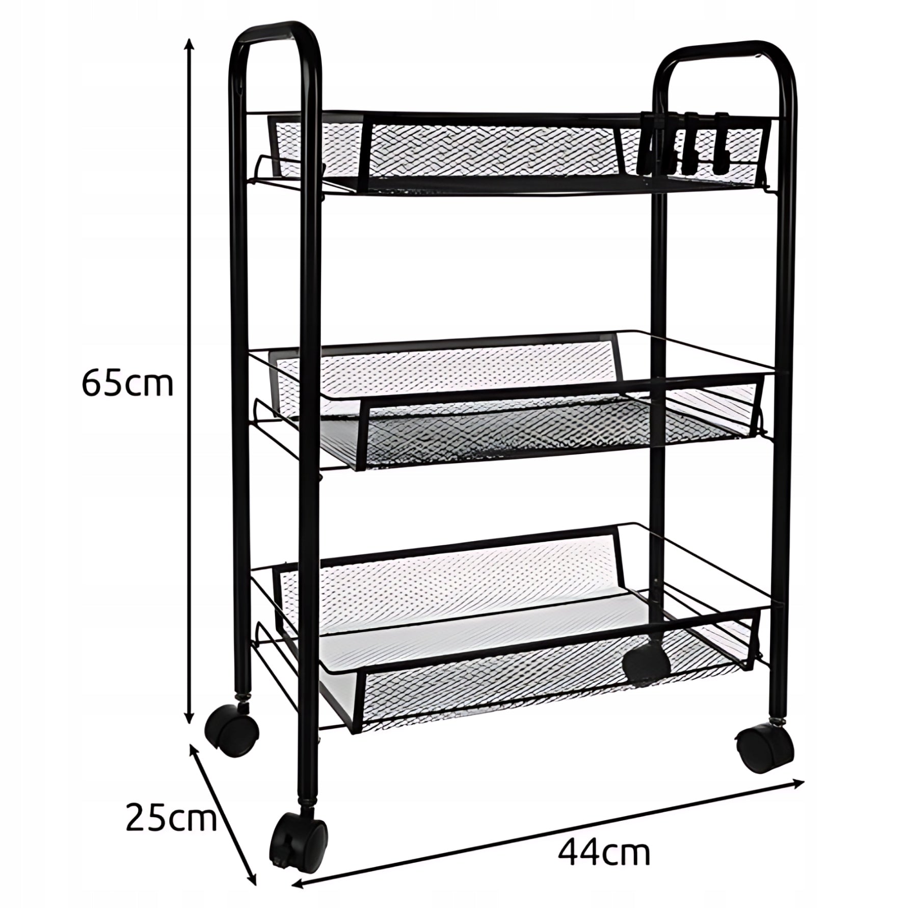 MOBILE BOOKCASE ON WHEELS KITCHEN BATHROOM TROLLEY BLACK practical organizer Packaging status original